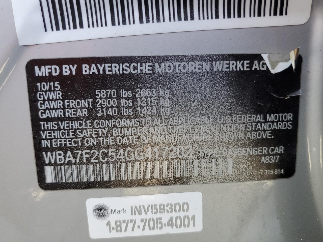 2016 BMW 7 series VIN WBA7F2C54GG417202 photo 12