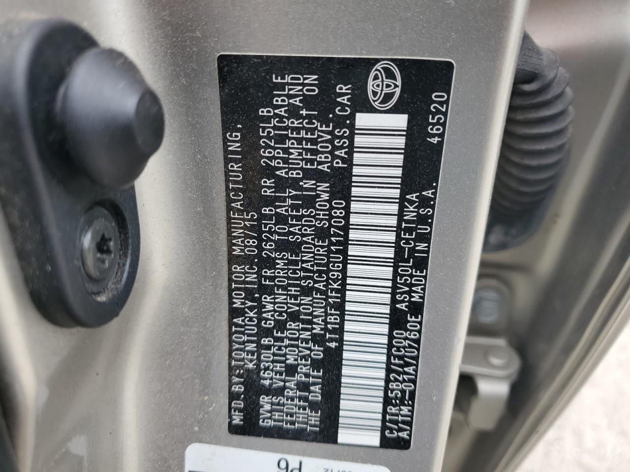 2016 TOYOTA Camry VIN 4T1BF1FK9GU117080 photo 12