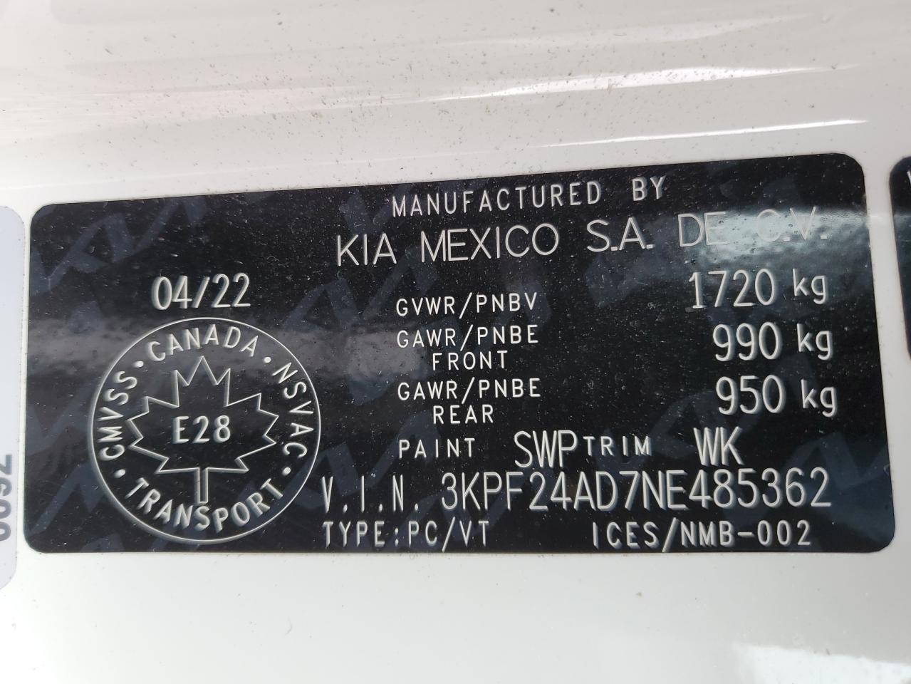 2022 KIA Forte VIN 3KPF24AD7NE485362 photo 12
