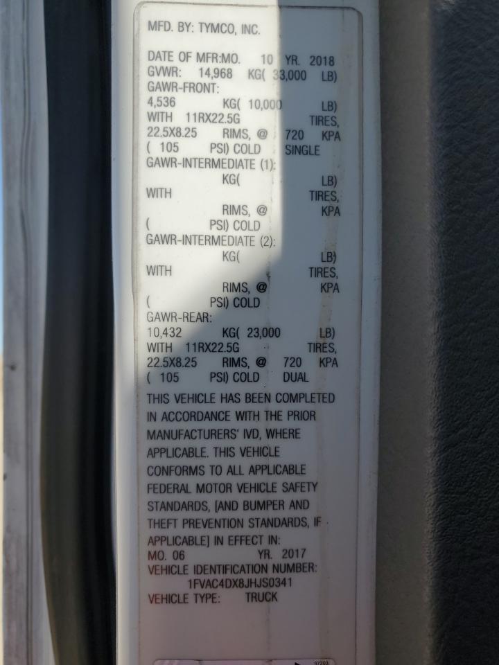 2018 FREIGHTLINER All models VIN 1FVAC4DX8JHJS0341 photo 10