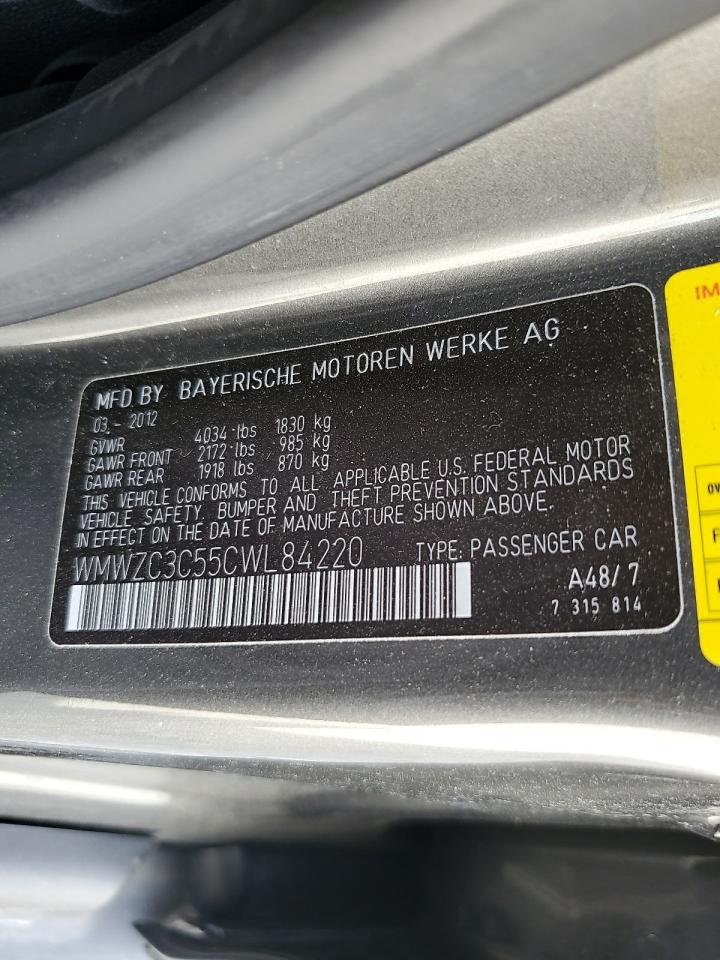 2012 MINI Cooper s c VIN WMWZC3C55CWL84220 photo 12