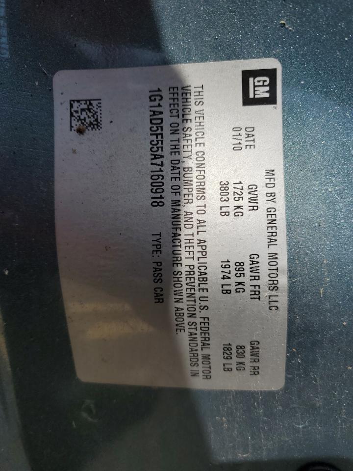 2010 CHEV Cobalt VIN 1G1AD5F55A7160918 photo 12