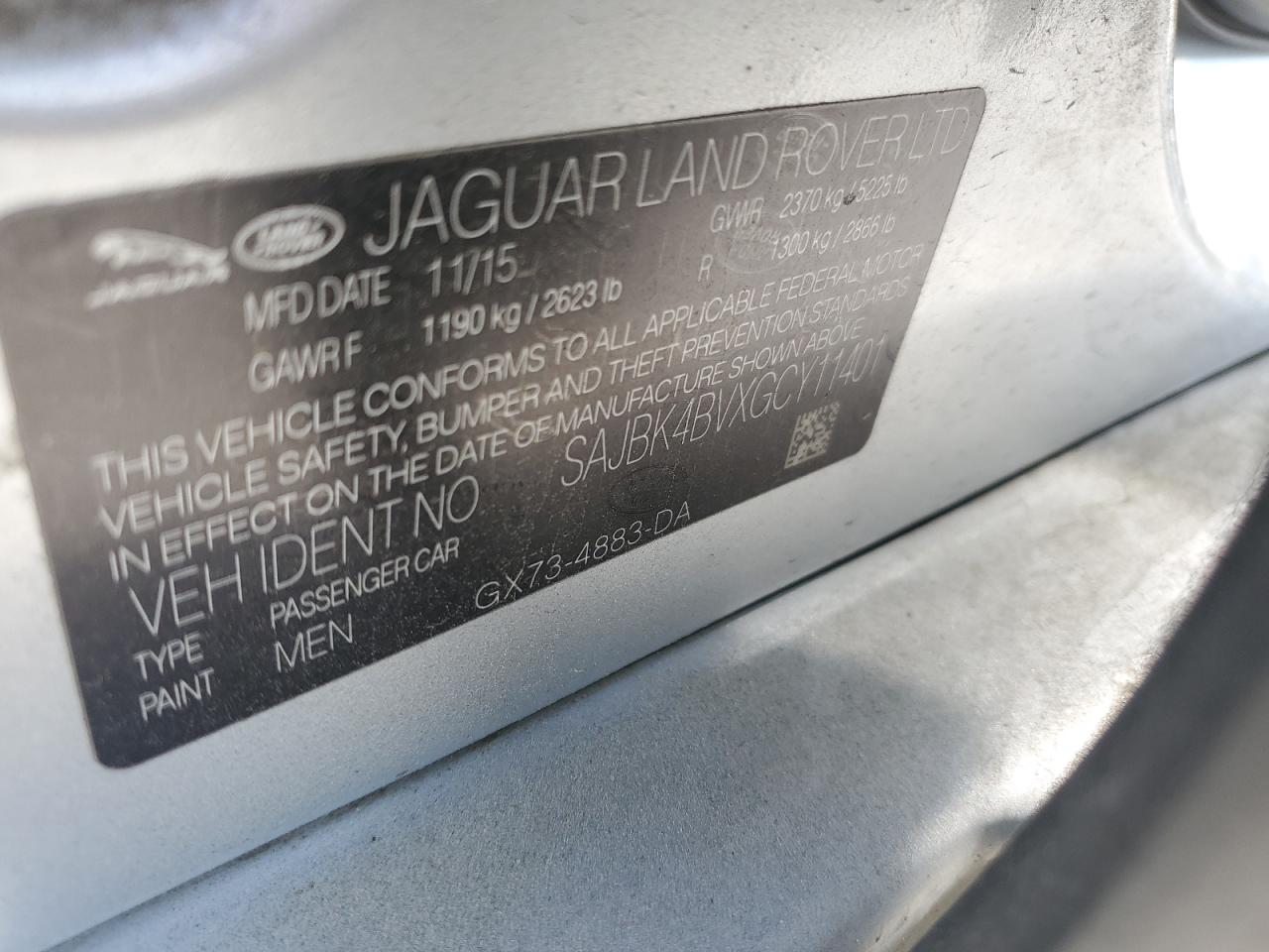 2016 Jaguar Xf VIN SAJBK4BVXGCY11401 photo 12