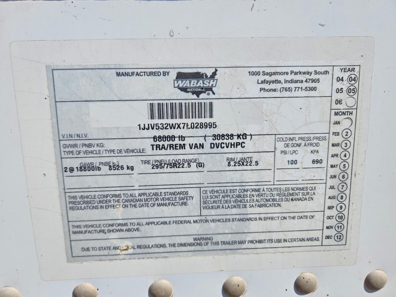 2007 WABASH All models VIN 1JJV532WX7L028995 photo 10