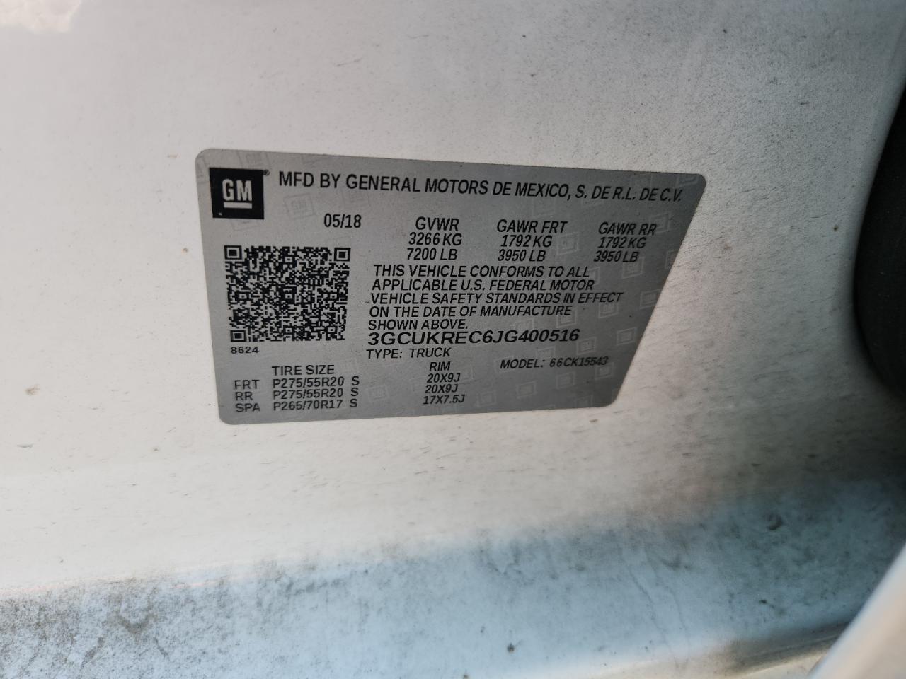 2018 CHEVROLET Silverado VIN 3GCUKREC6JG400516 photo 12