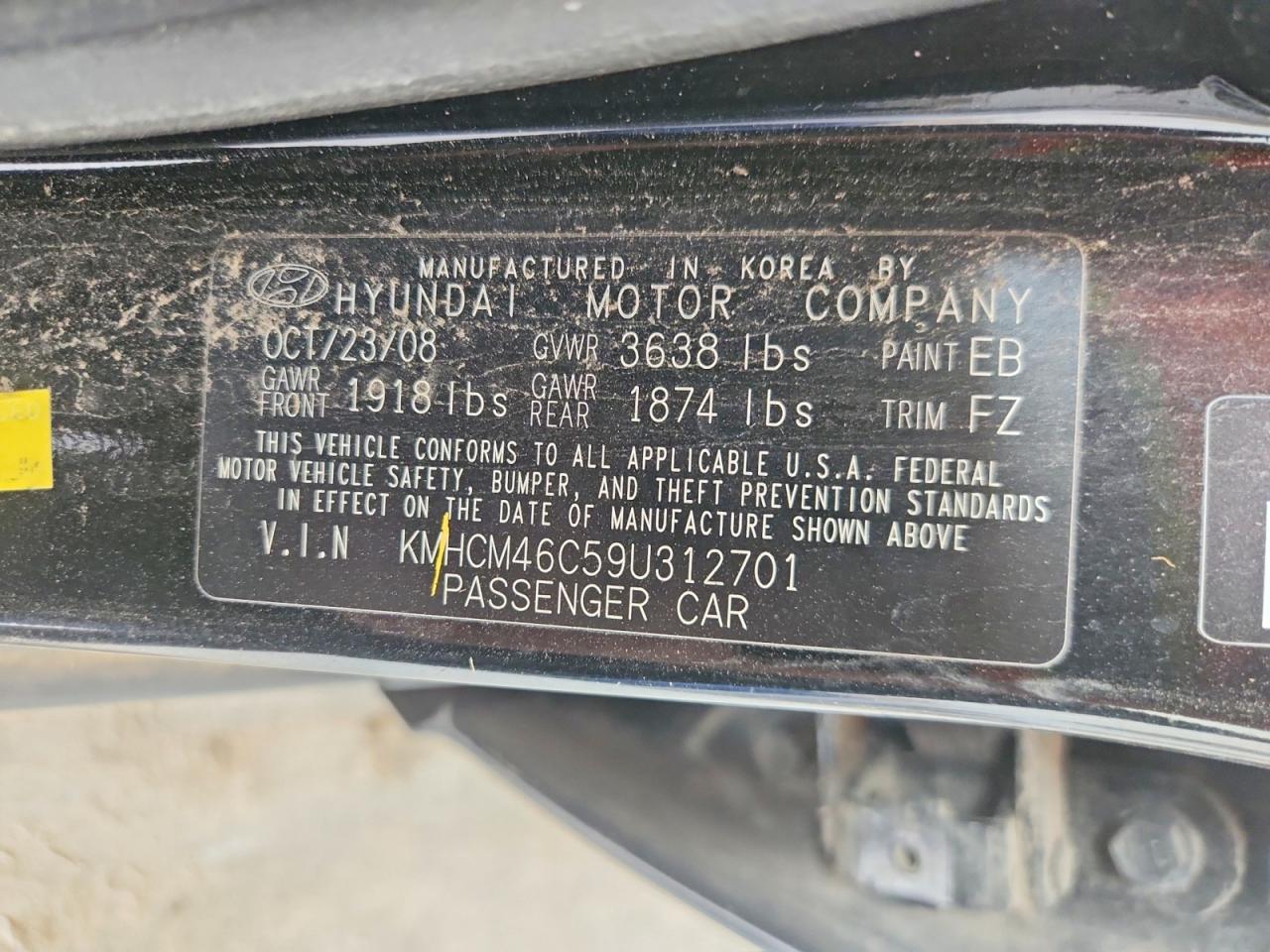 2009 Hyundai Accent VIN KMHCM46C59U312701 photo 12