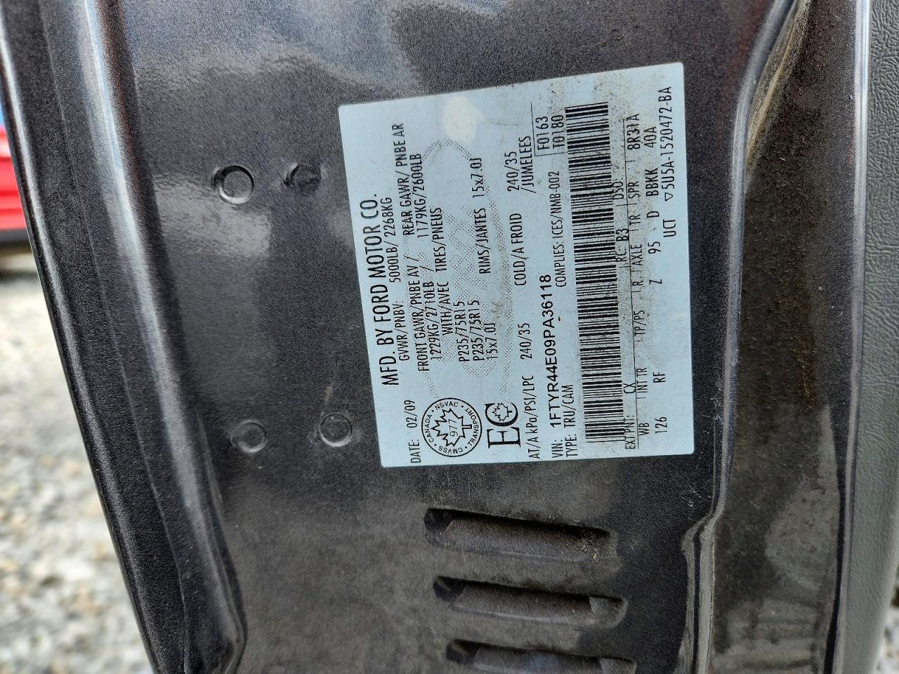 2009 Ford Ranger VIN 1FTYR44E09PA36118 photo 12