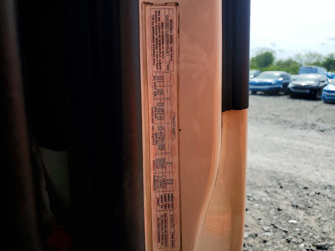 2015 PETERBILT All models VIN 1XPBA48X8FD299395 photo 10