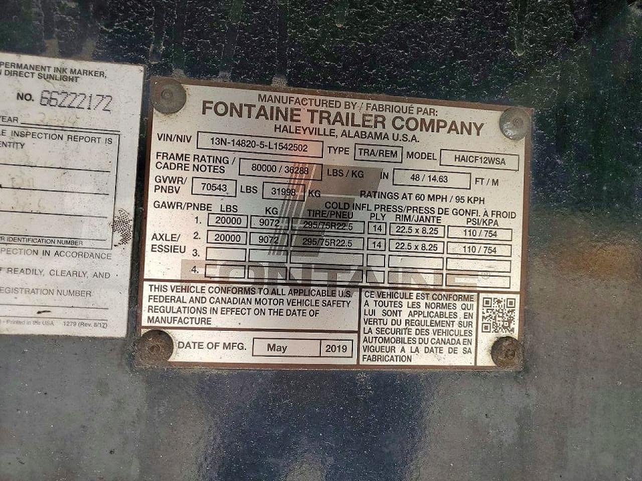 2020 FONTAINE Fbed trail VIN 13N148205L1542502 photo 10