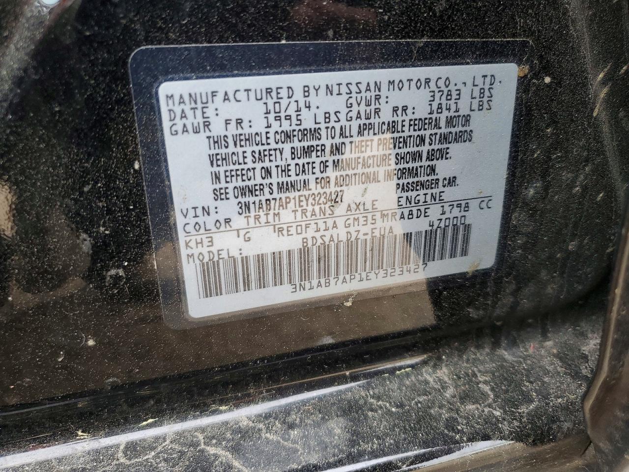 2014 Nissan Sentra sv VIN 3N1AB7AP1EY323427 photo 12
