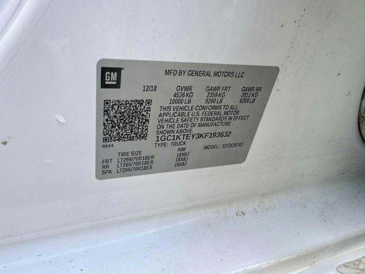 2019 CHEVROLET Silverado VIN 1GC1KTEY3KF193632 photo 10