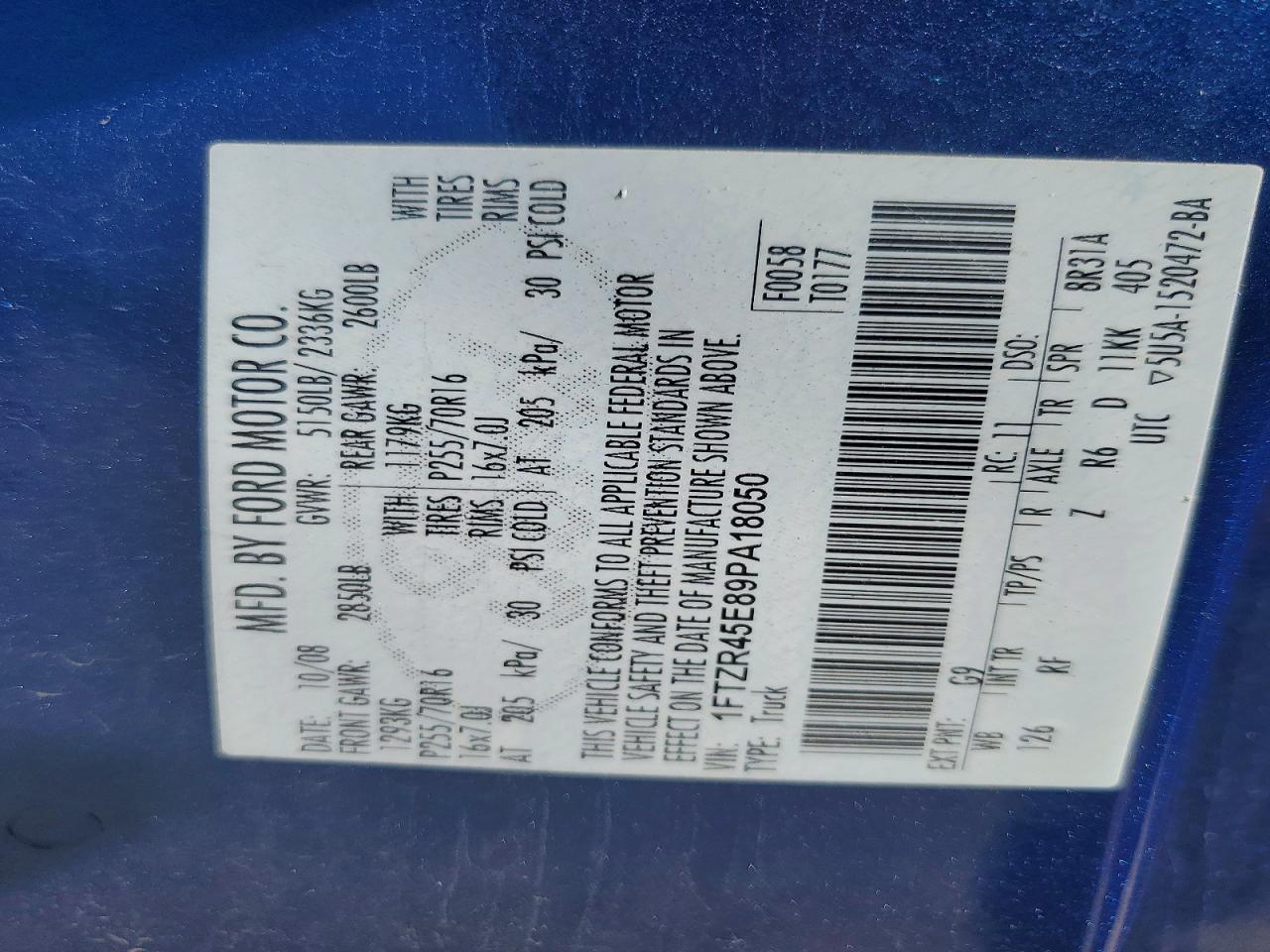 2009 Ford Ranger VIN 1FTZR45E89PA18050 photo 12