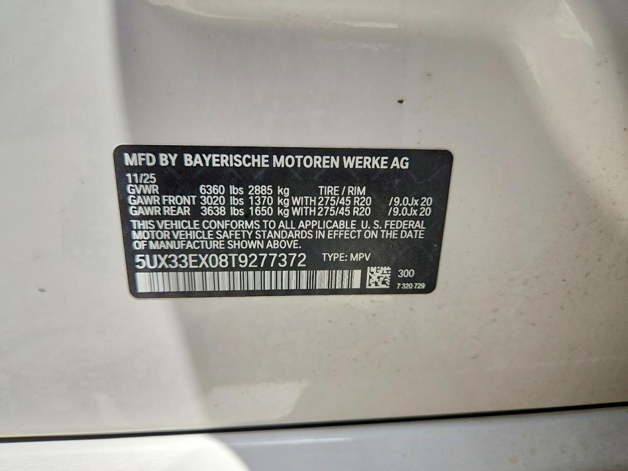 2026 BMW X6 VIN 5UX33EX08T9277372 photo 12