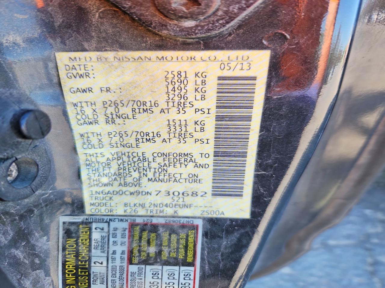 2013 Nissan Frontier VIN 1N6AD0CW9DN730682 photo 12