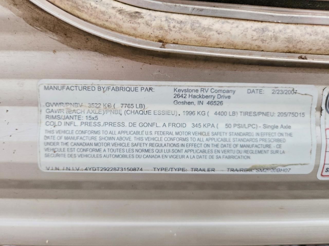 2007 KEYSTONE Summerland VIN 4YDT2922873150874 photo 10