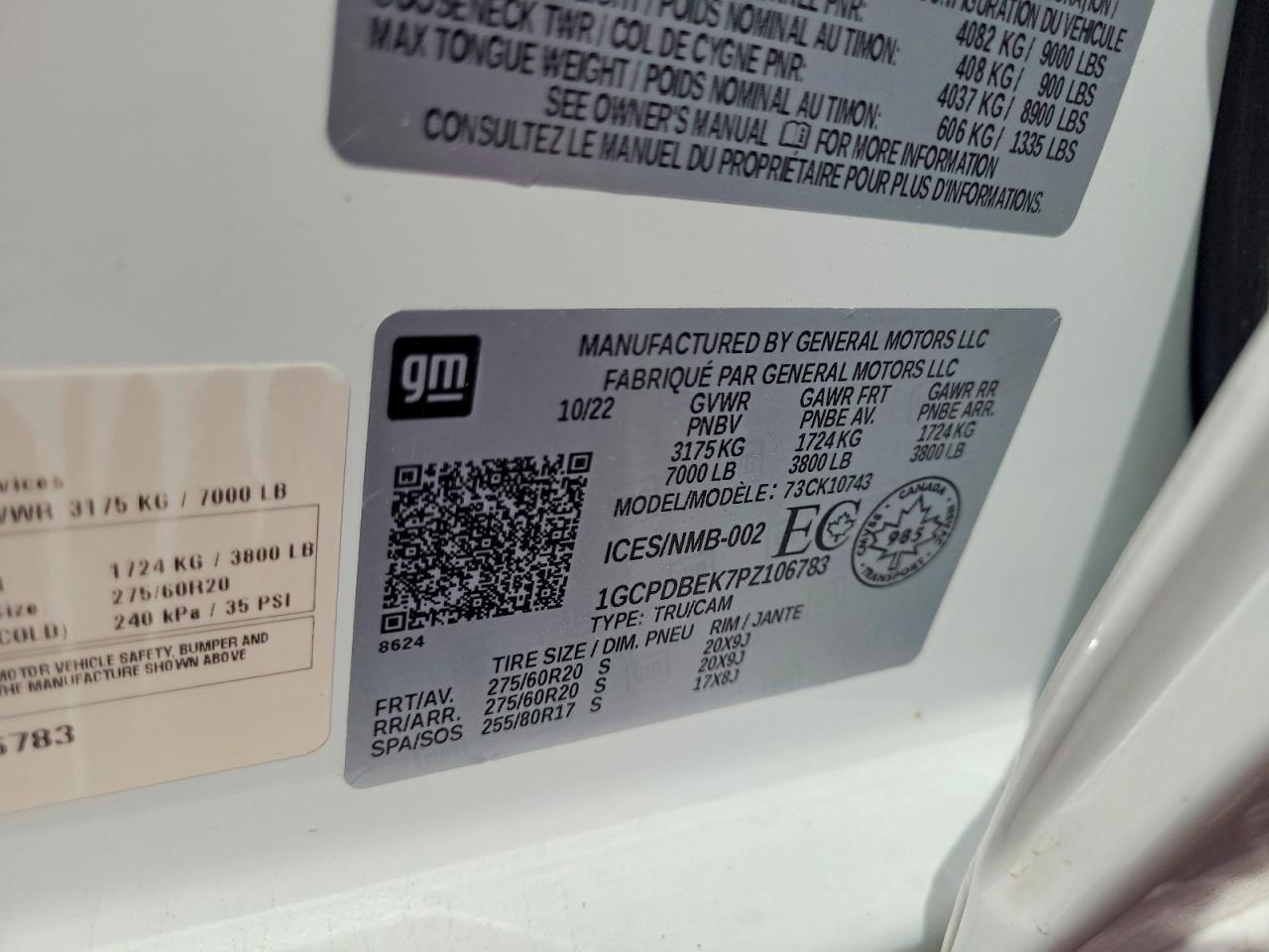 2023 Chevrolet All models VIN 1GCPDBEK7PZ106783 photo 12