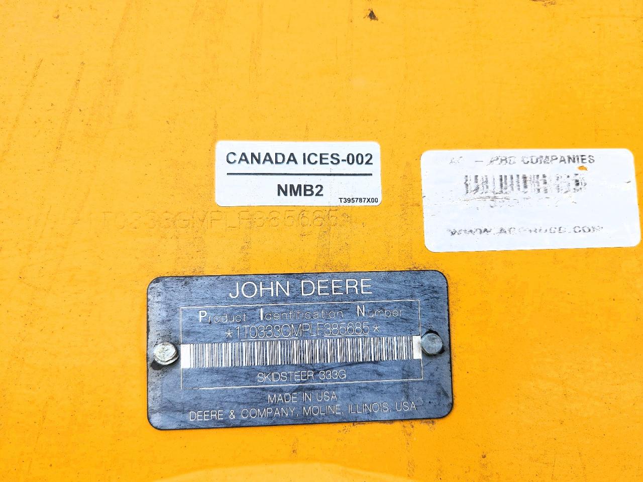 2020 JOHN 333g skids VIN 1T0333GMPLF385685 photo 10