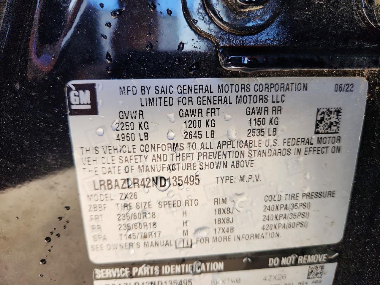 2022 BUICK Envision VIN LRBAZLR42ND135495 photo 12