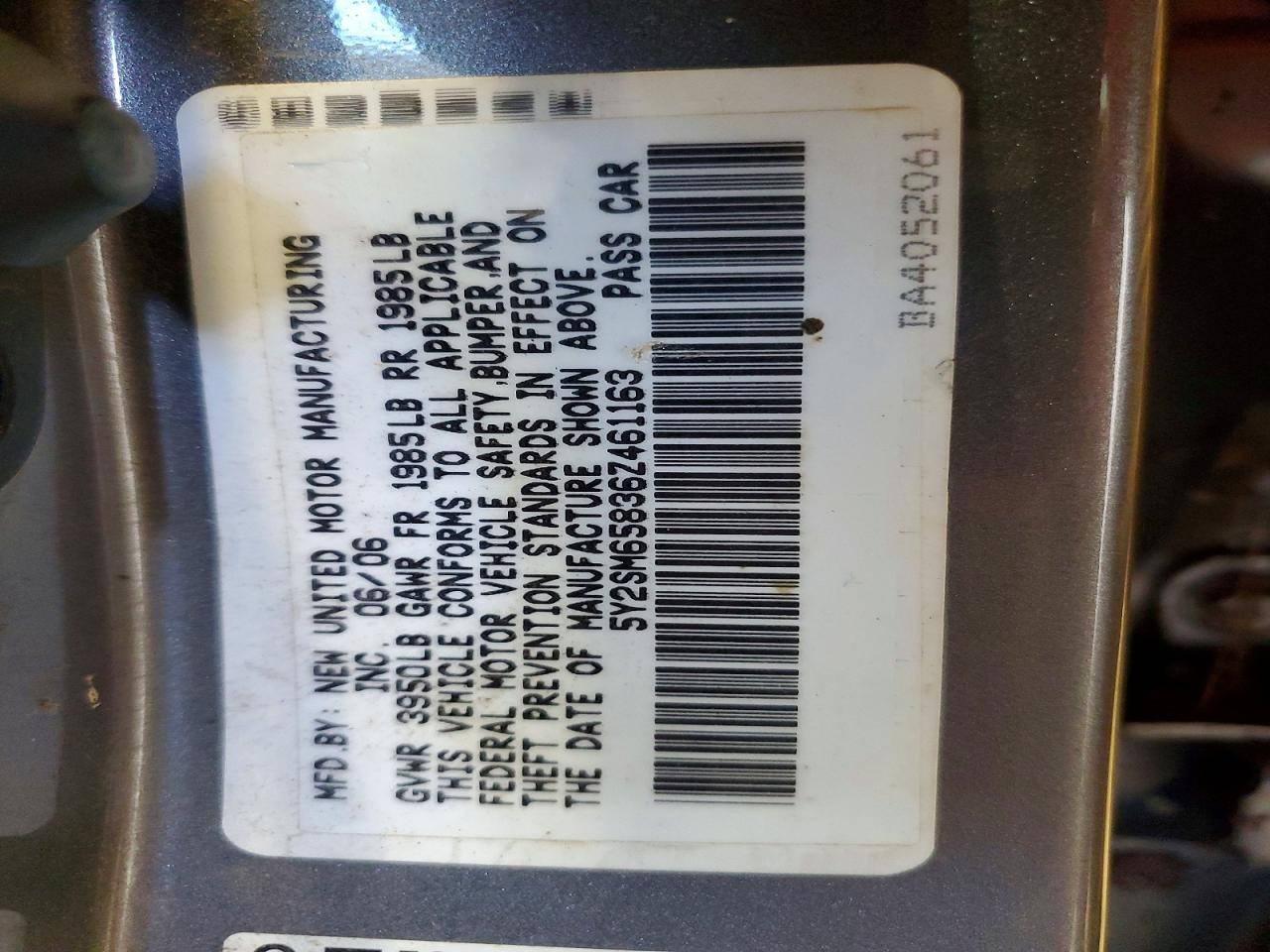 2006 Pontiac Vibe VIN 5Y2SM65836Z461163 photo 12
