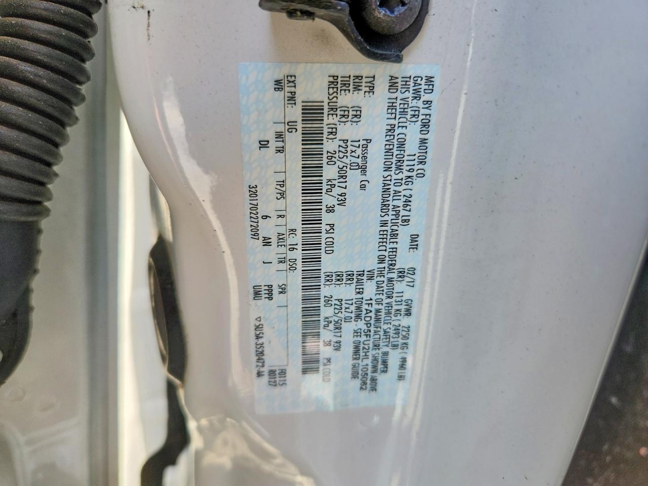 2017 FORD Cmax VIN 1FADP5FU2HL105062 photo 12