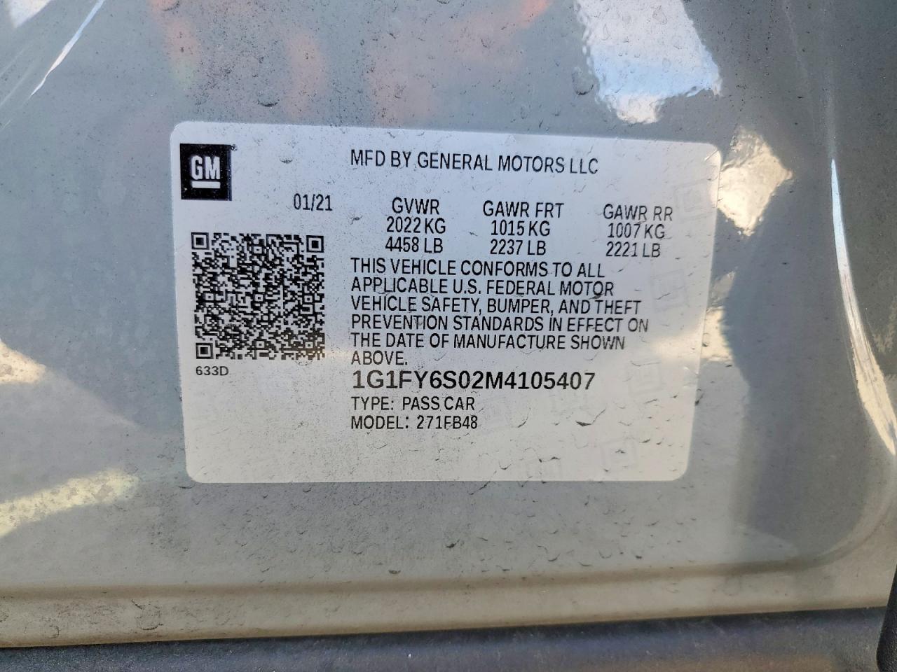 2021 Chevrolet Bolt VIN 1G1FY6S02M4105407 photo 12