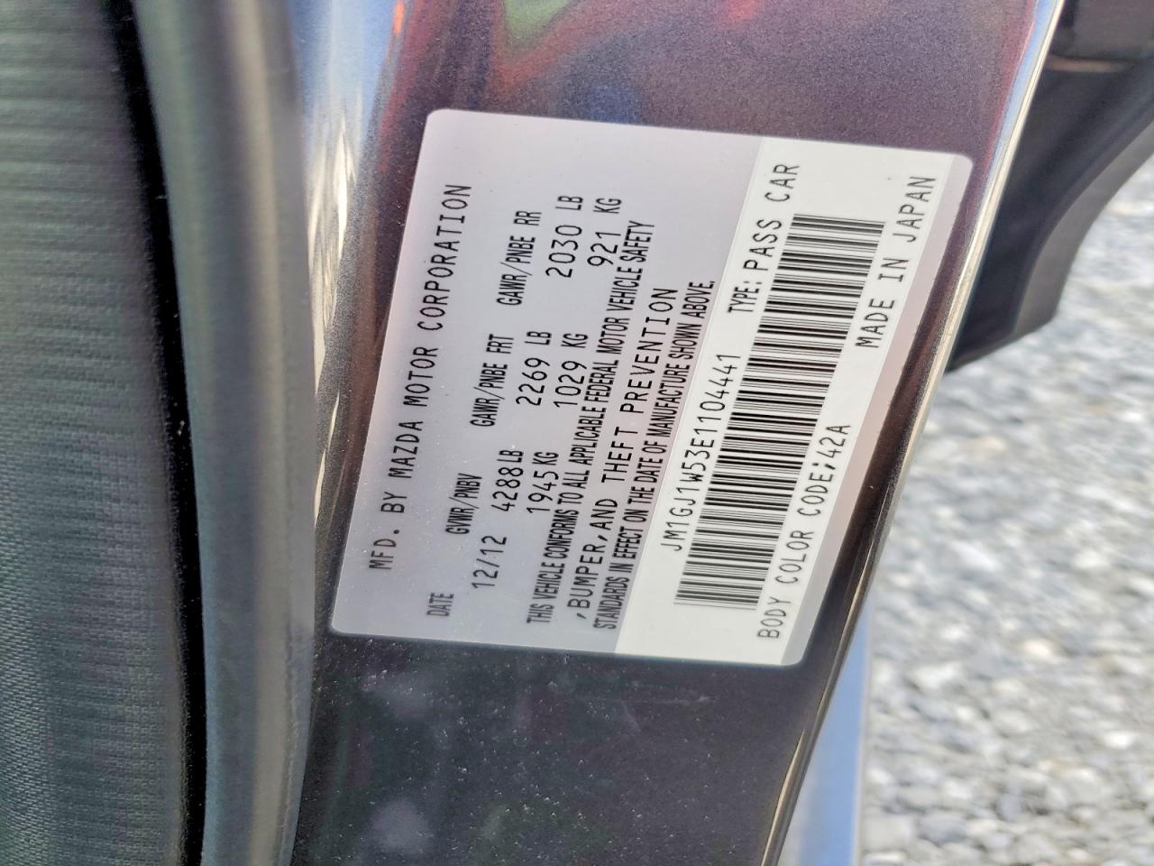 2014 Mazda 6 VIN JM1GJ1W53E1104441 photo 12
