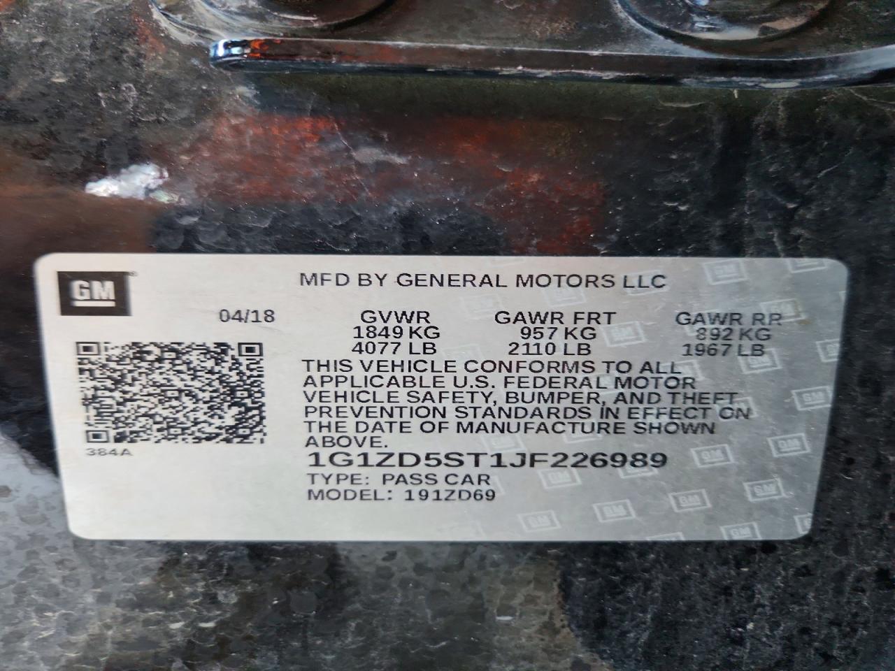 2018 Chevrolet Malibu VIN 1G1ZD5ST1JF226989 photo 12
