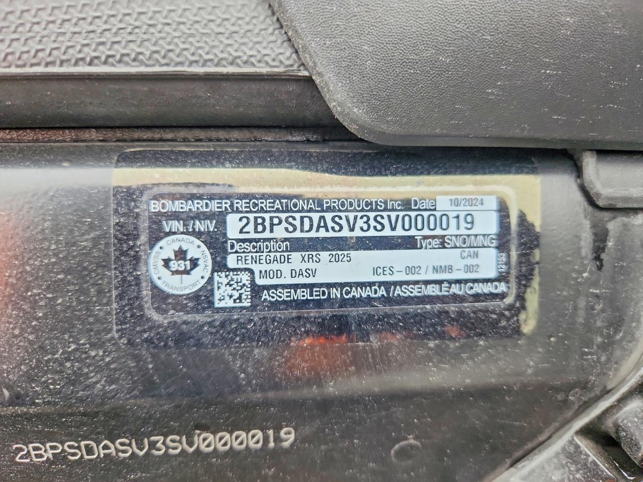 2025 SKI Renegade VIN 2BPSDASV3SV000019 photo 10