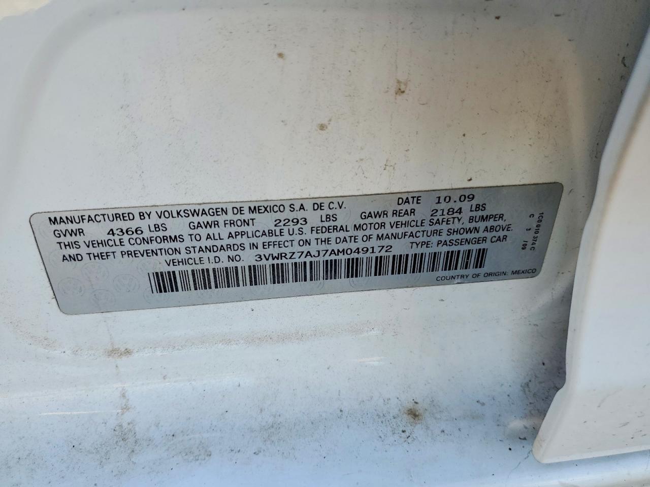 2010 Volkswagen Jetta VIN 3VWRZ7AJ7AM049172 photo 12