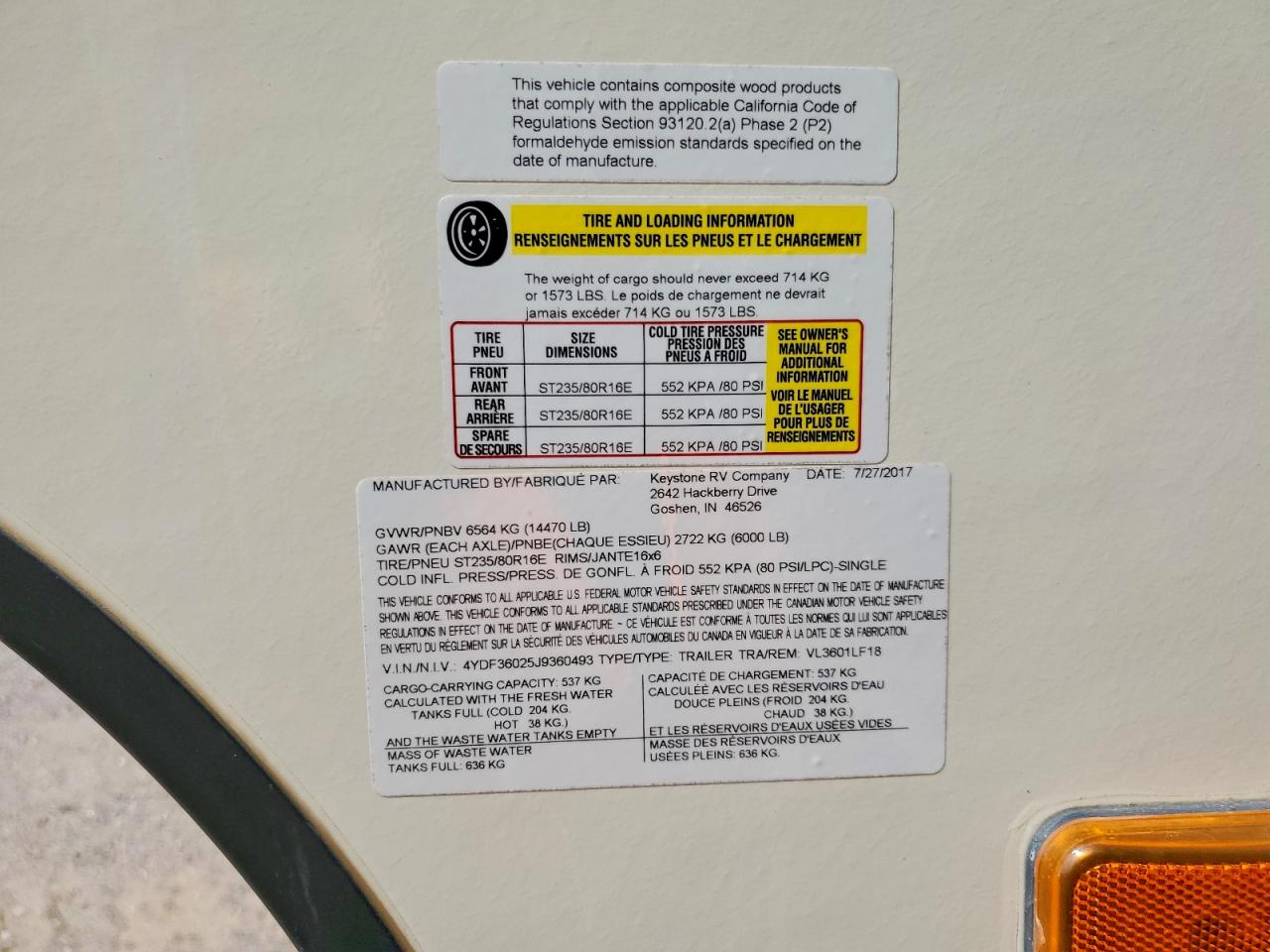 2018 KEYSTONE Unknown VIN 4YDF36025J9360493 photo 10