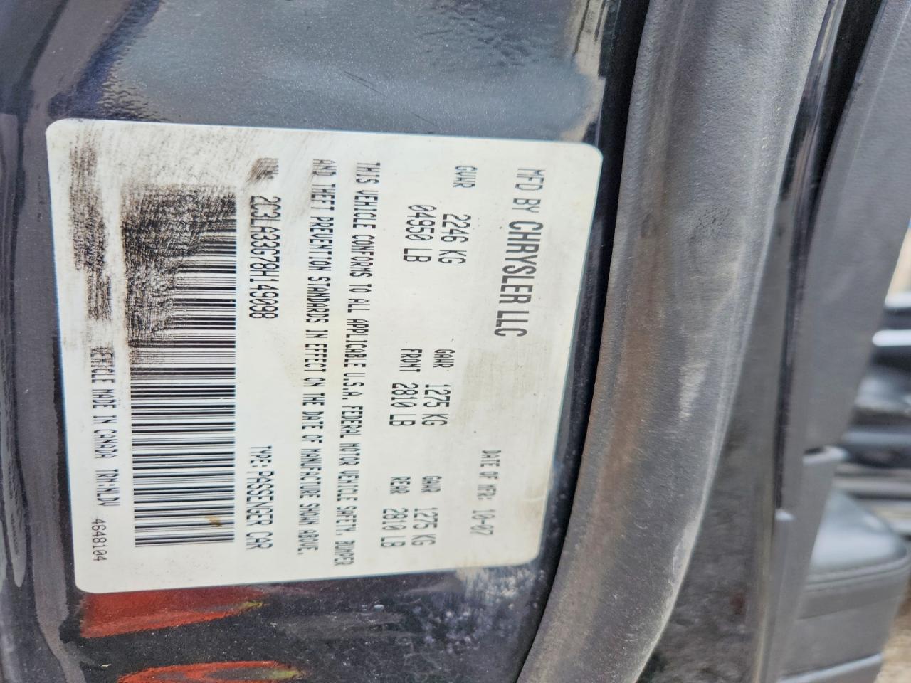 2008 Chrysler 300 VIN 2C3LA33G78H149098 photo 12