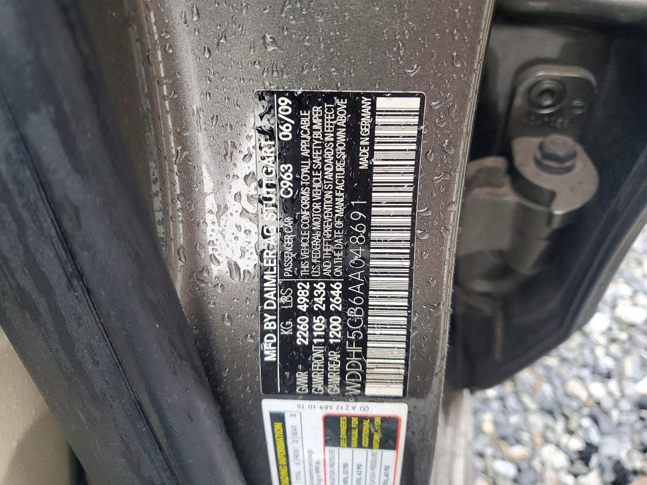 2010 MERCEDES-BENZ E-class VIN WDDHF5GB6AA048691 photo 12