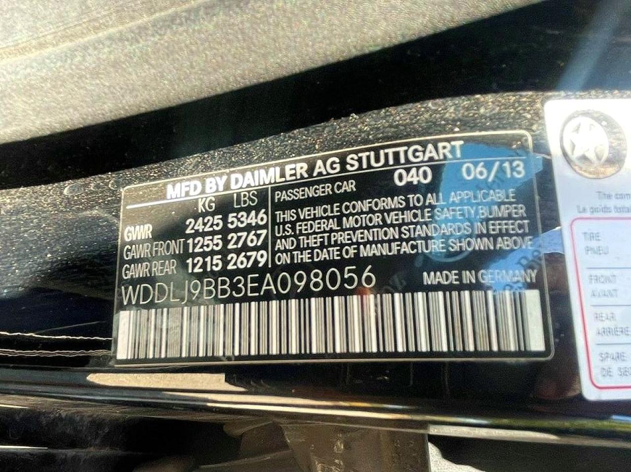 2014 Mercedes-Benz Cls-class VIN WDDLJ9BB3EA098056 photo 10