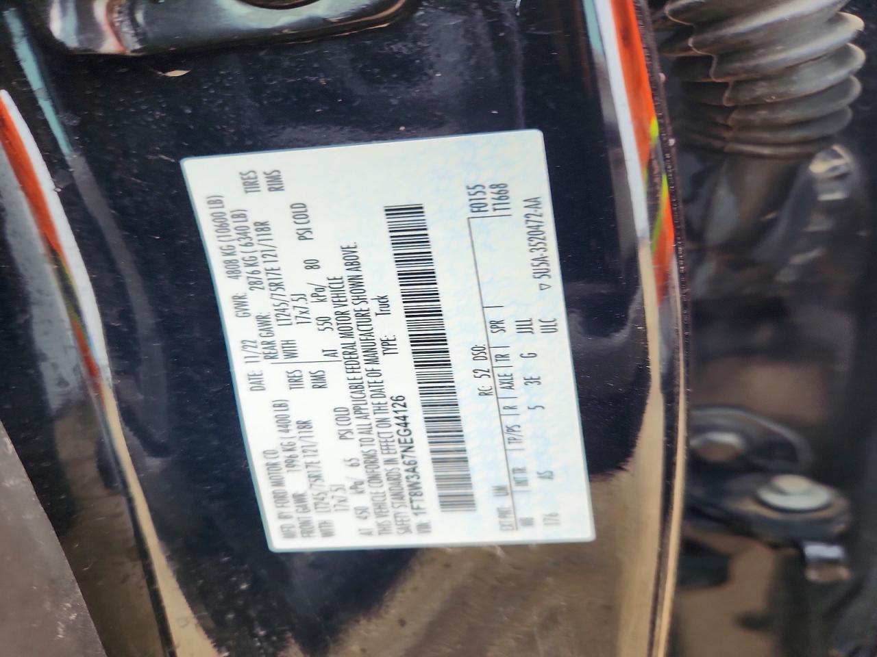 2022 Ford F350 VIN 1FT8W3A67NEG44126 photo 12