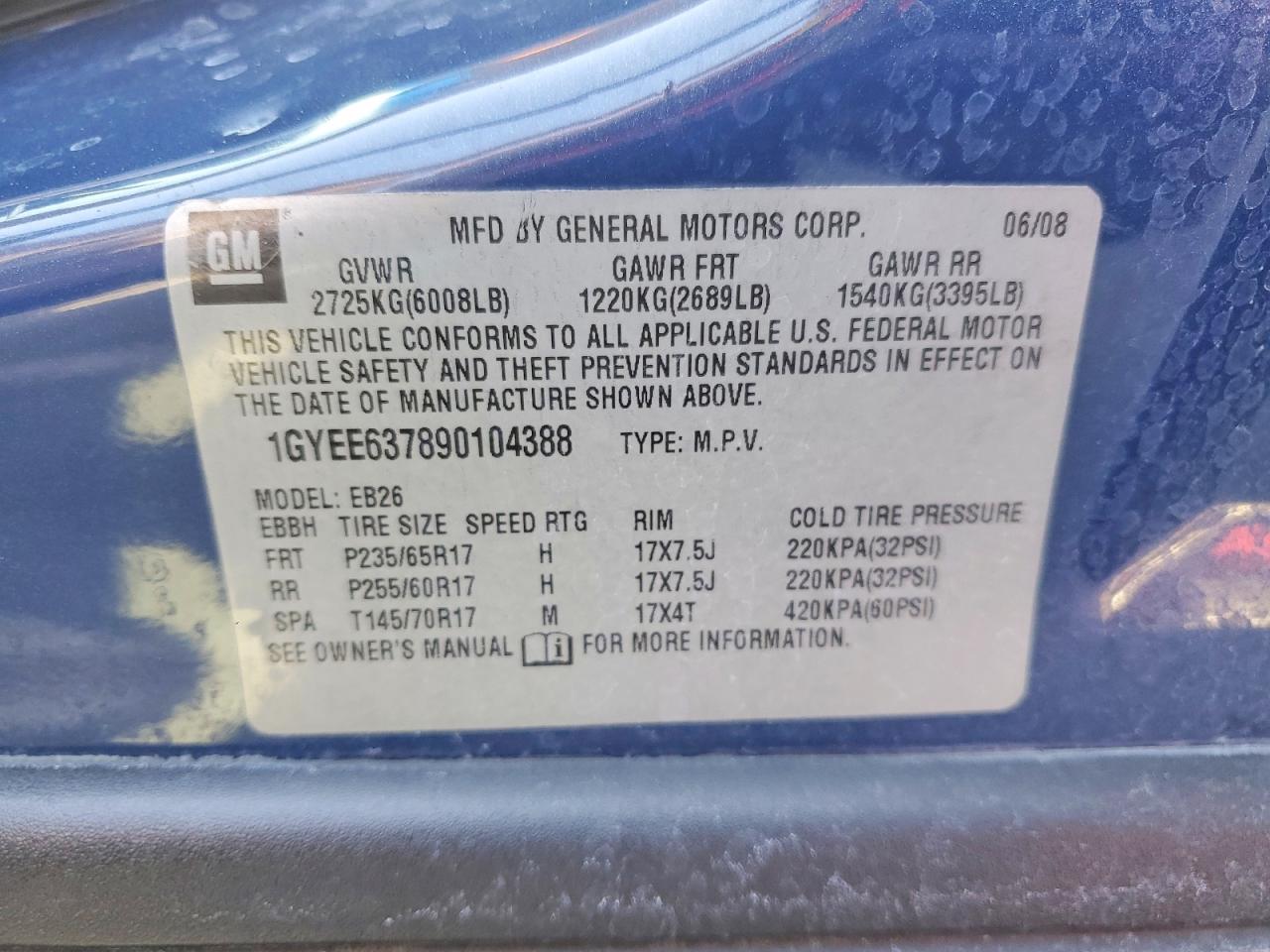 2009 CADILLAC Srx VIN 1GYEE637890104388 photo 12