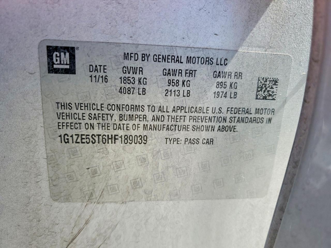 2017 CHEV Malibu VIN 1G1ZE5ST6HF189039 photo 12