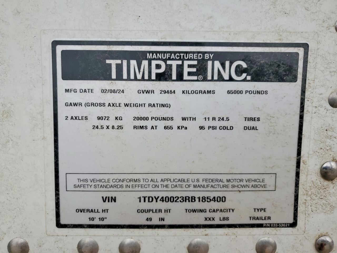 2024 TIMPTE All models VIN 1TDY40023RB185400 photo 10