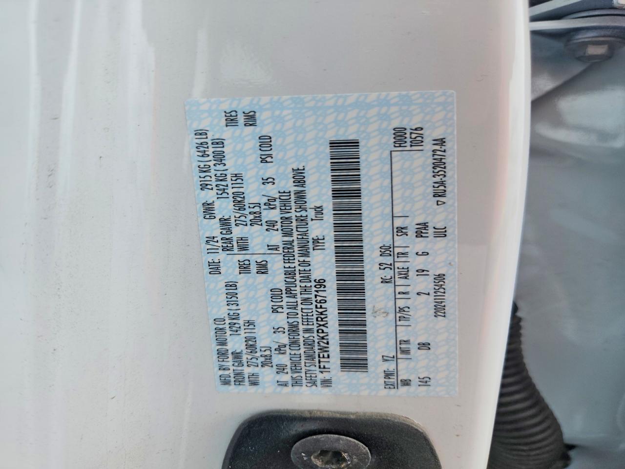 2024 Ford F150 VIN 1FTEW2KPXRKF67196 photo 12