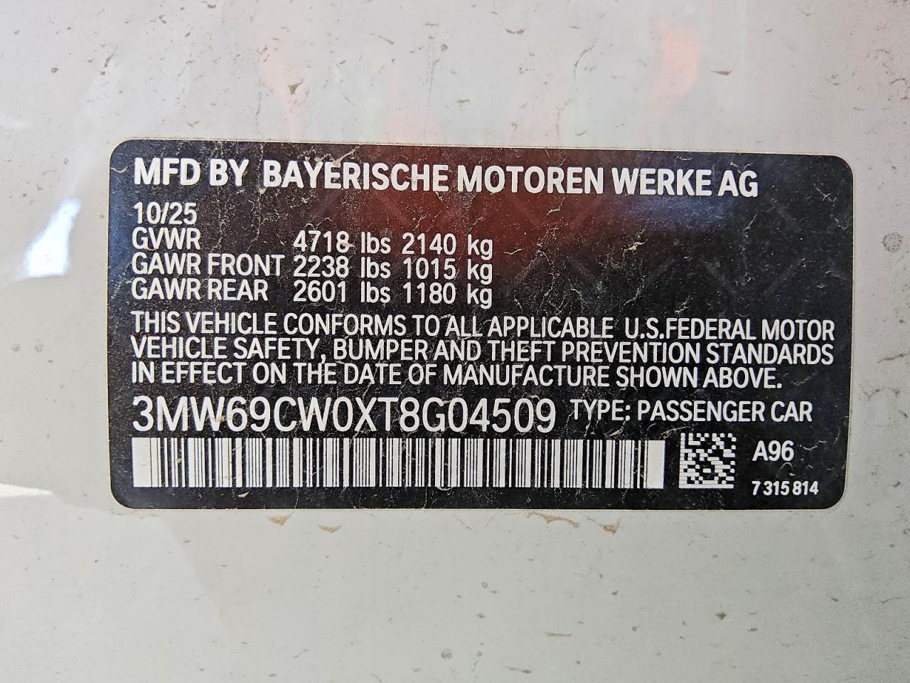 2026 BMW 3 series VIN 3MW69CW0XT8G04509 photo 12