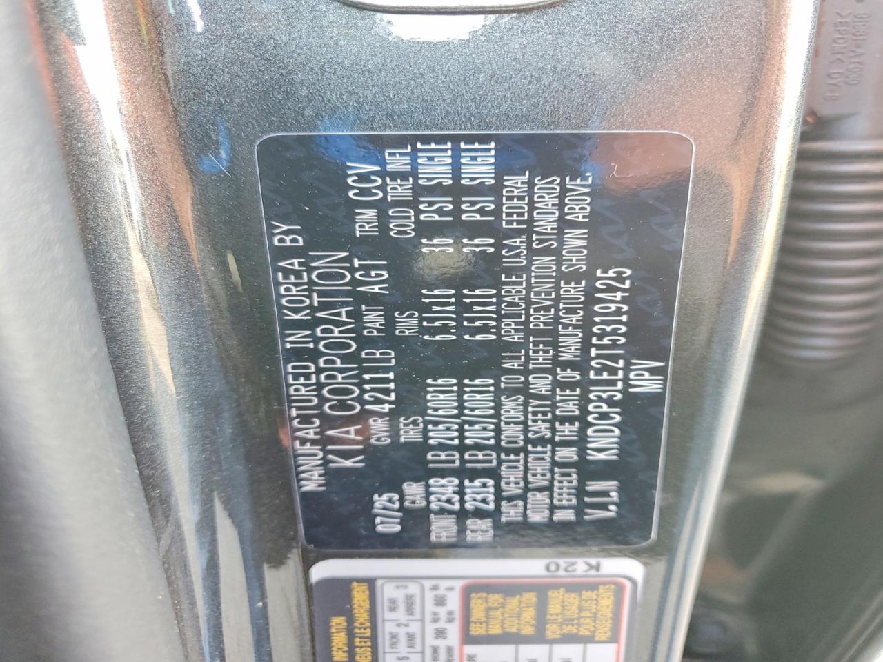 2026 KIA Niro VIN KNDCP3LE2T5319425 photo 12