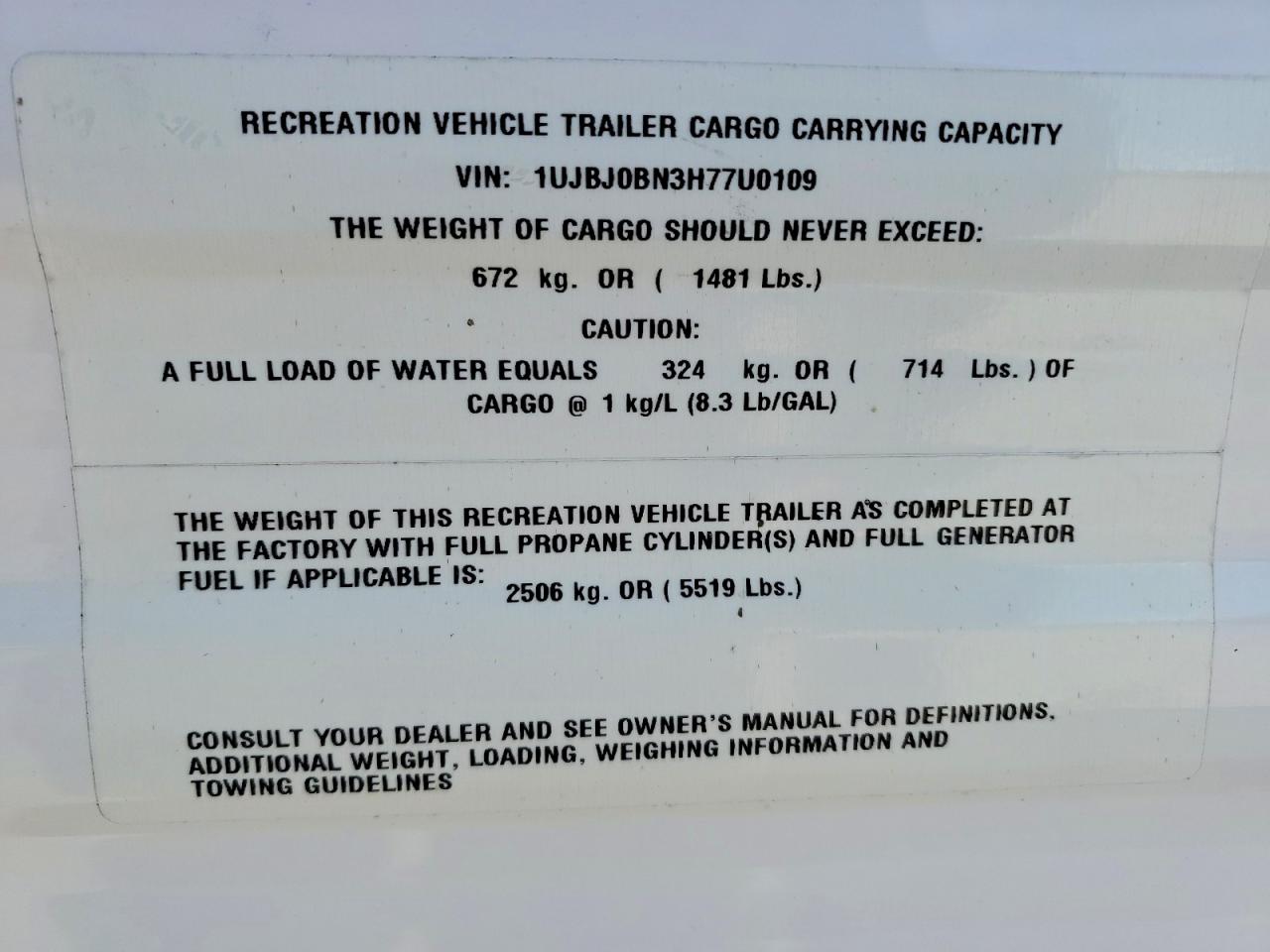2017 JAYCO Jayco VIN 1UJBJ0BN3H77U0109 photo 8