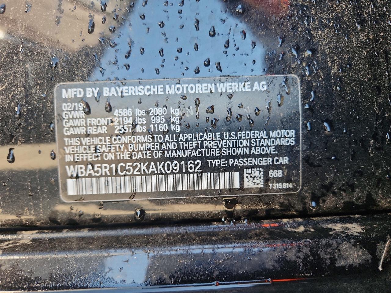 2019 BMW 3 series VIN WBA5R1C52KAK09162 photo 12