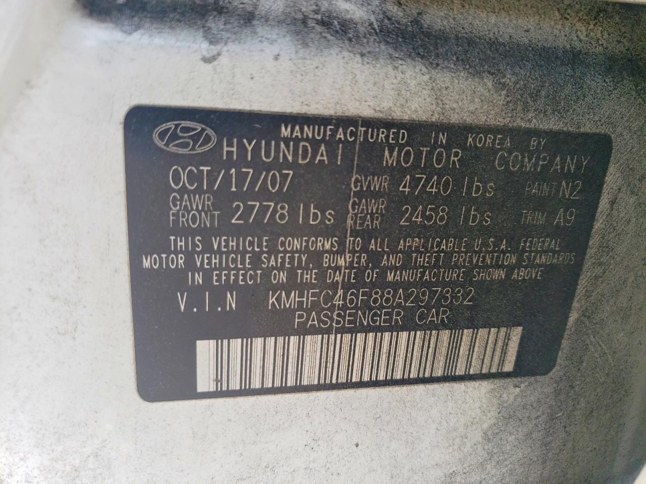 2008 Hyundai Azera VIN KMHFC46F88A297332 photo 12