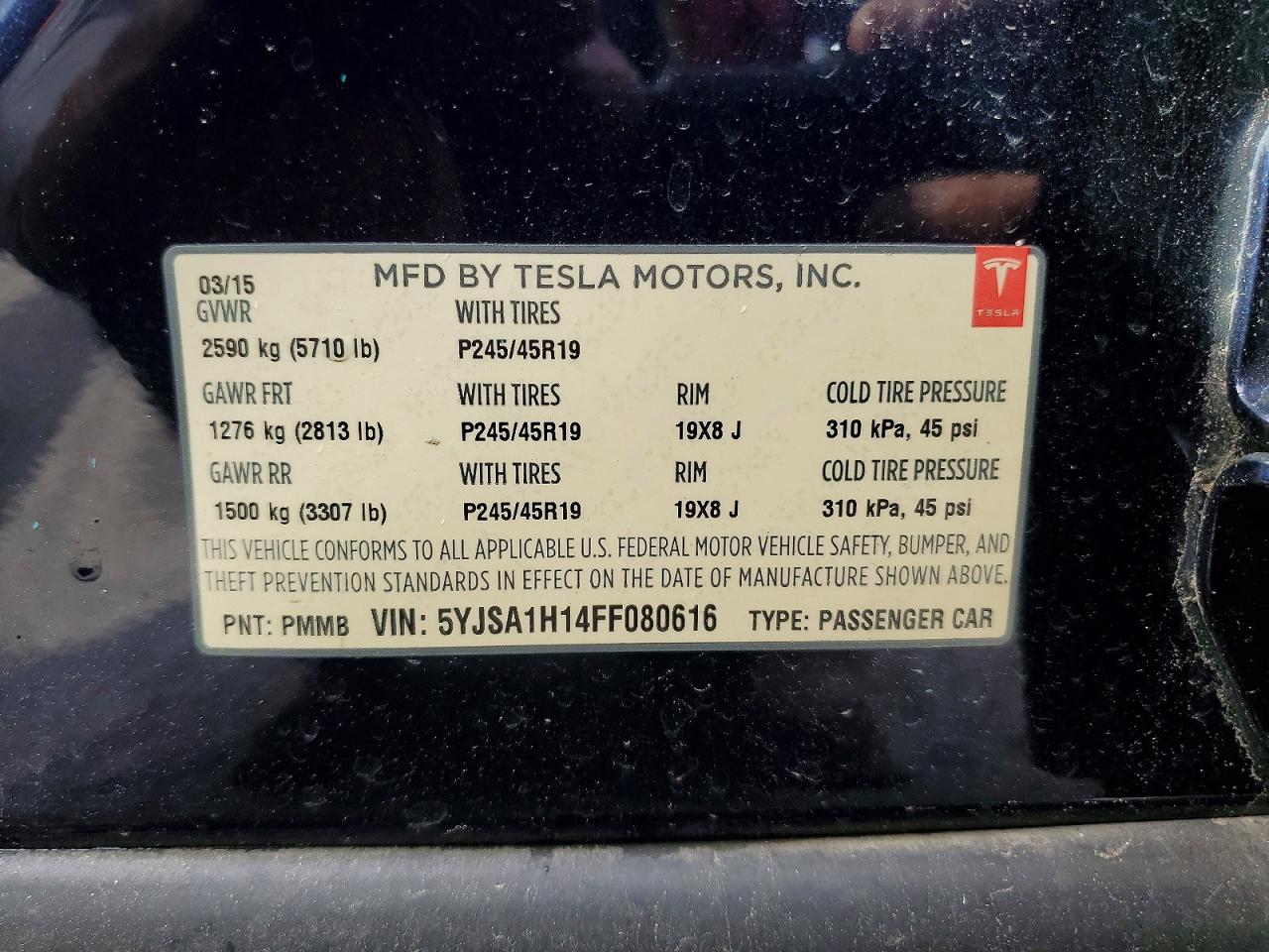 2015 Tesla Model s VIN 5YJSA1H14FF080616 photo 12