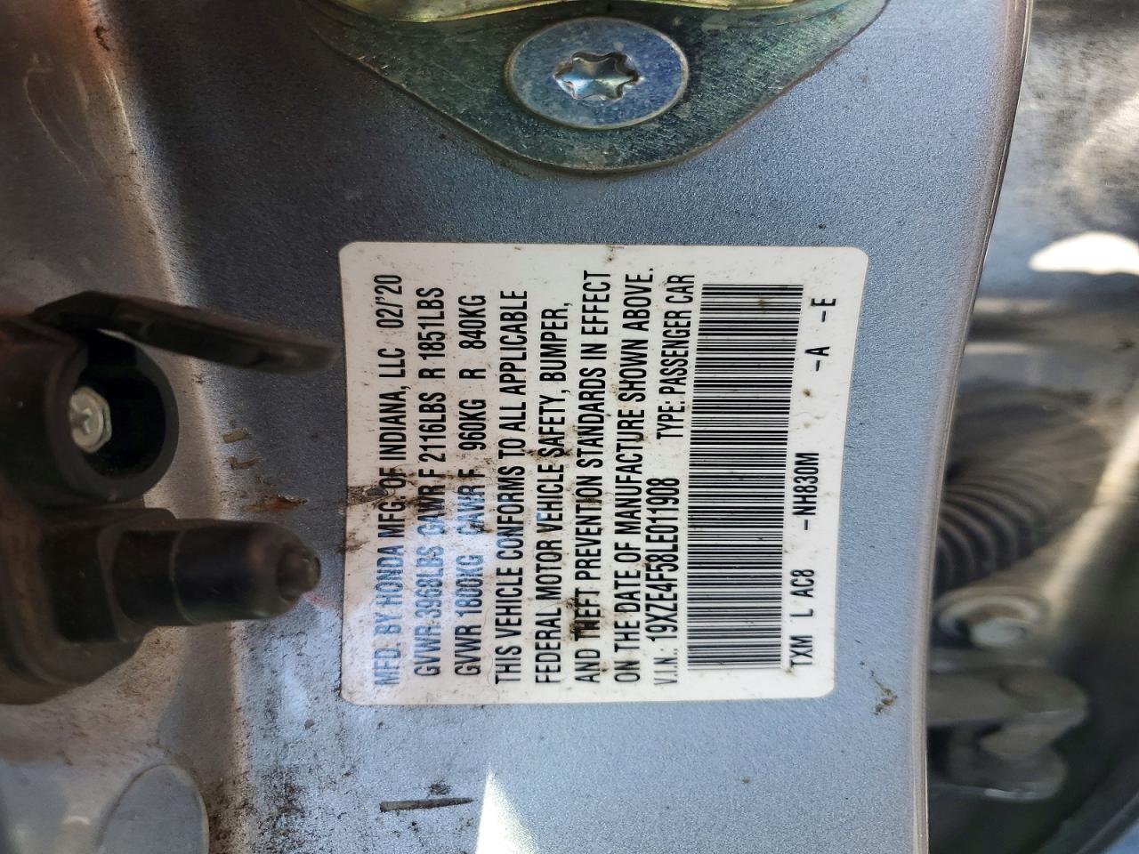 2020 HONDA Insight VIN 19XZE4F58LE011908 photo 12