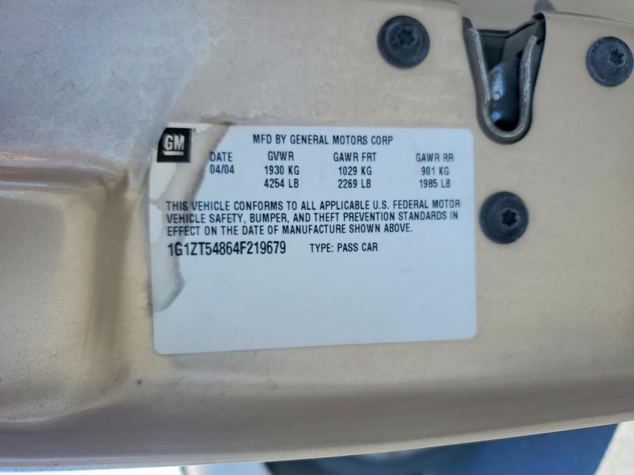 2004 CHEV Malibu VIN 1G1ZT54864F219679 photo 12