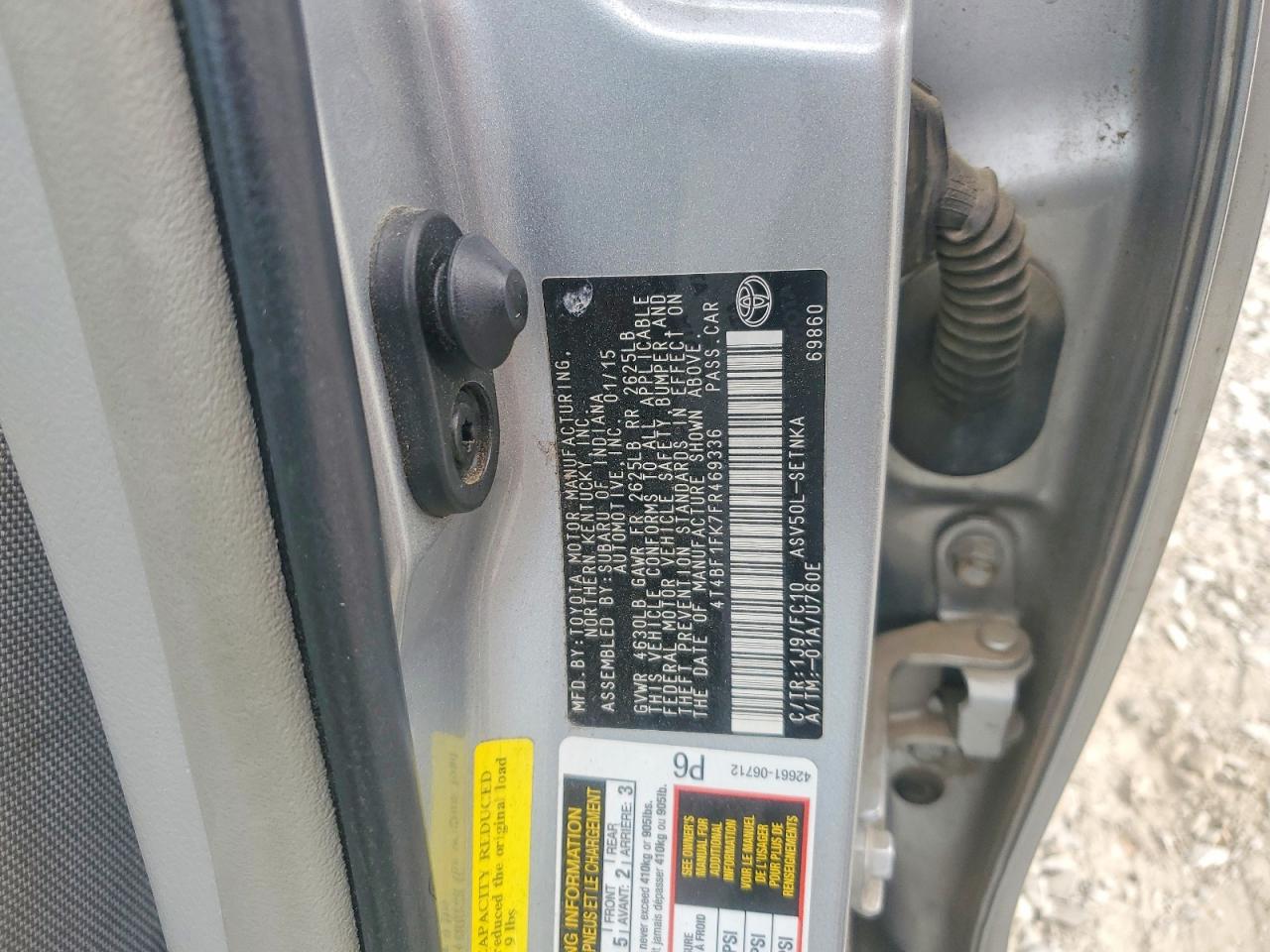 2015 Toyota Camry VIN 4T4BF1FK7FR469336 photo 12