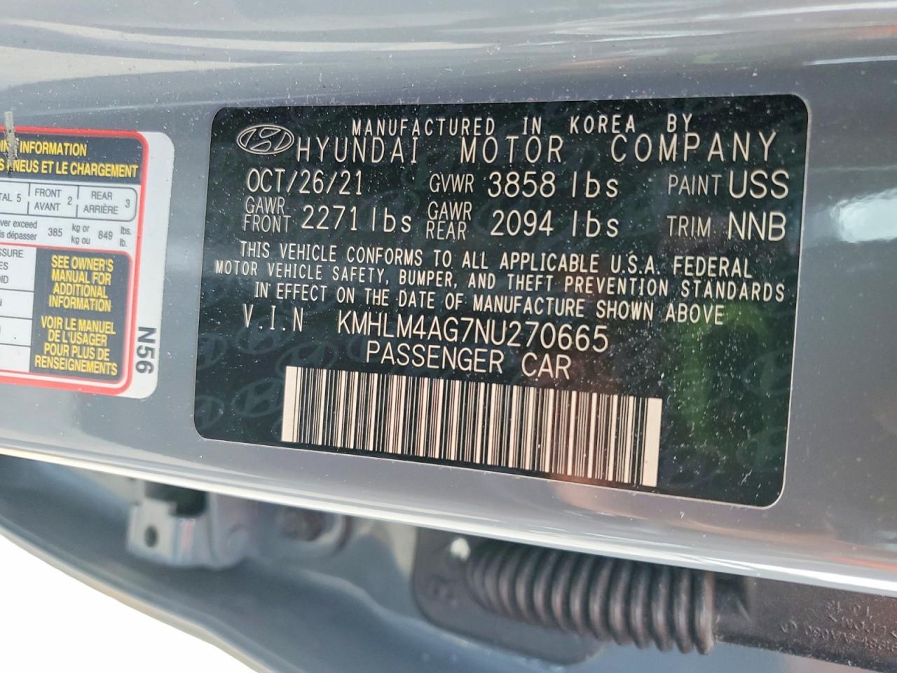 2022 Hyundai Elantra VIN KMHLM4AG7NU270665 photo 12