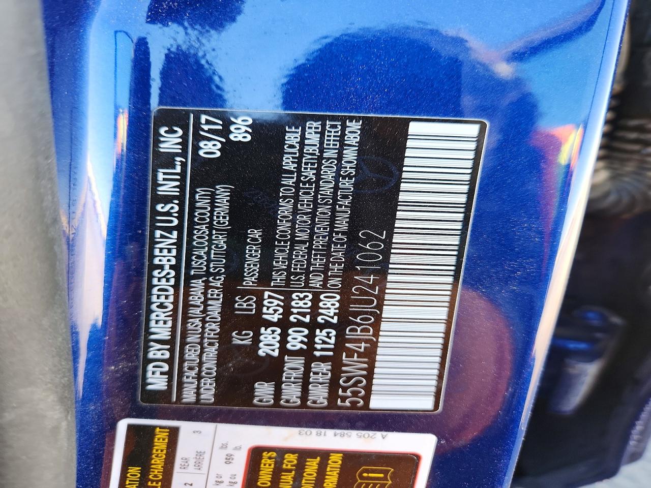 2018 C class VIN 55SWF4JB6JU241062 photo 12
