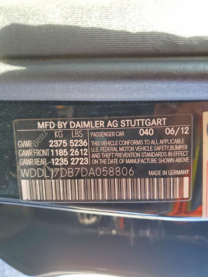 2013 Mercedes-Benz Cls-class VIN WDDLJ7DB7DA058806 photo 12